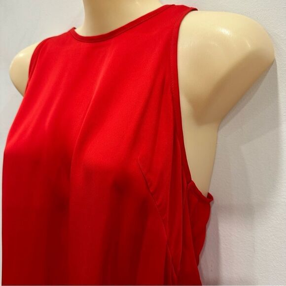 MILLY Red Silk Sleeveless Tank Blouse size 2 - Picture 4 of 7